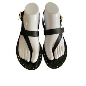 Zara Black Microstudded Leather Sandal 37